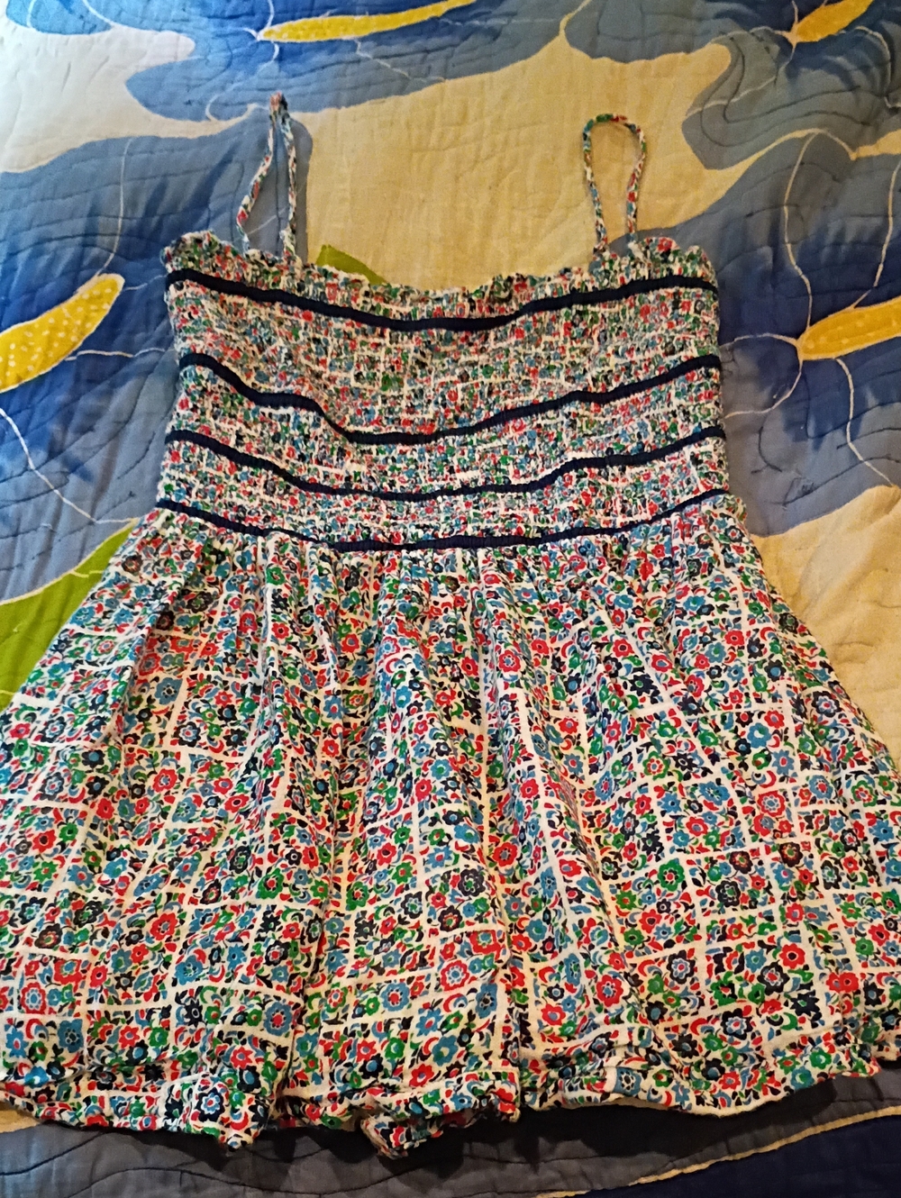 Free People Shorts Romper Smocked Floral Boho S